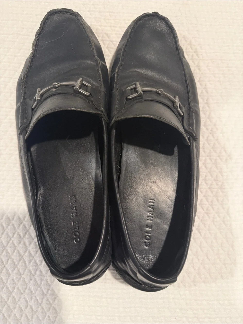 Cole Haan Black Leather Slip-On Bit Loafers 11.5